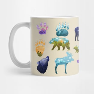 animals silhouettes landscape inside Mug